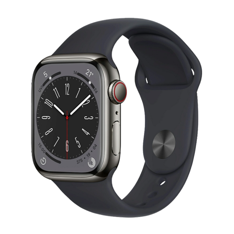 Watch Apple CPO Watch Series 8 LTE 41mm Graphite Stainless Steel Case with Sport Band  - Midnight EU