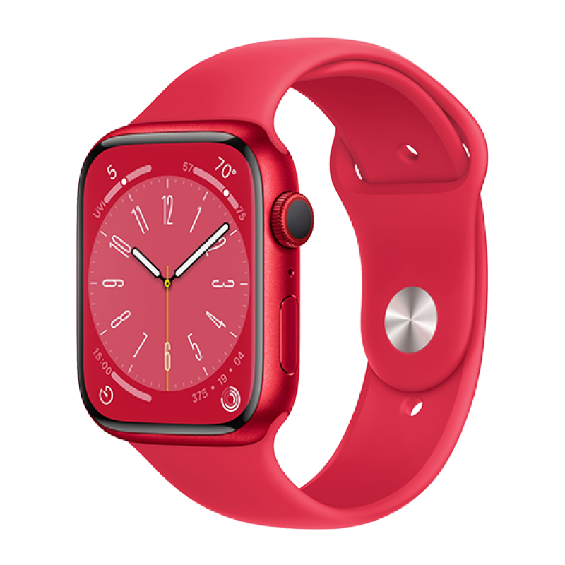 Watch Apple Watch Series 8 GPS 45mm Red Aluminium Case with Sport Band - Red
