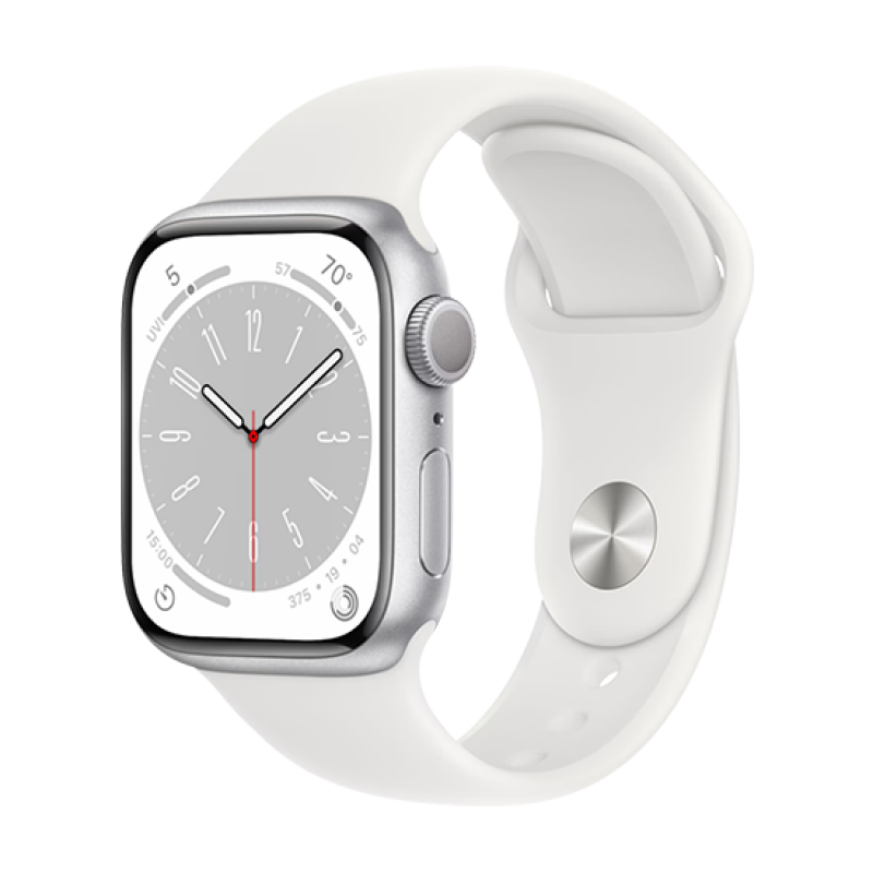 Watch Apple Watch Series 8 LTE 41mm Silver Aluminium Case with Sport Band - White EU