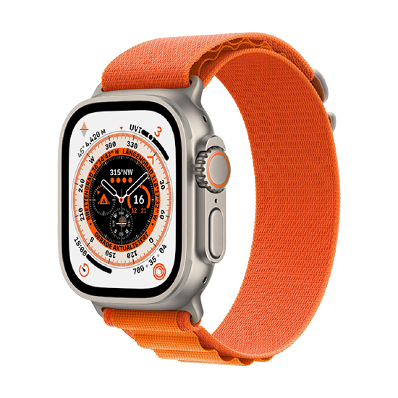 Watch Apple Watch Ultra LTE 49mm Titanium Case with Alpine Loop L - Orange EU