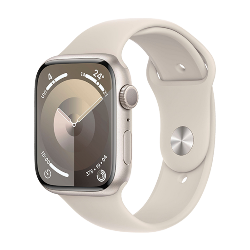Watch Apple Watch Series 9 GPS 41mm Starlight Aluminium Case with Sport Band S/M - Starlight