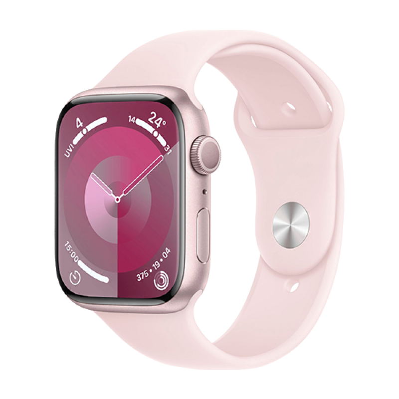 Watch Apple Watch Series 9 GPS 41mm Pink Aluminium Case with Sport Band S/M - Light Pink