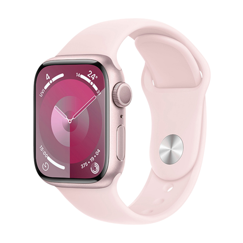 Watch Apple Watch Series 9 GPS 41mm Pink Aluminium Case with Sport Band M/L - Light Pink