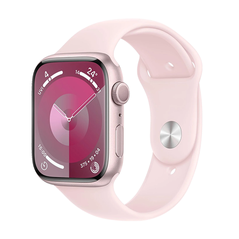 Watch Apple Watch Series 9 GPS 45mm Pink Aluminium Case with Sport Band S/M - Light Pink