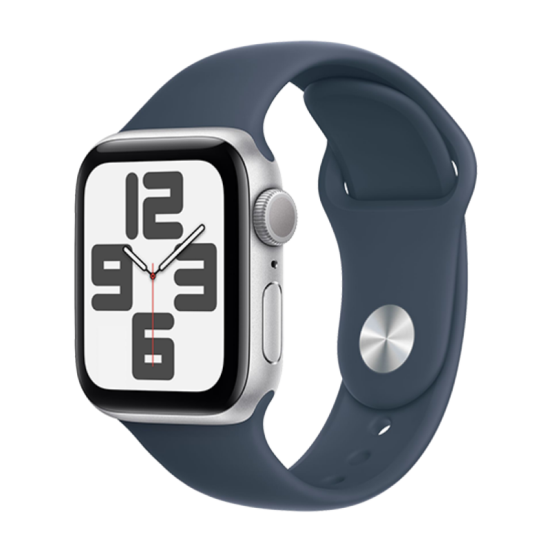 Watch Apple Watch SE2 (2023) V2 GPS 40mm Silver Aluminium Case with Sport Band S/M - Storm Blue EU