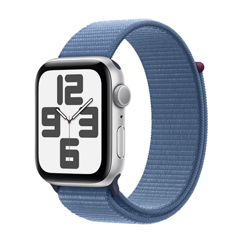 Watch Apple Watch SE2 (2023) V2 GPS 44mm Silver Aluminium Case with Sport Loop - Winter Blue