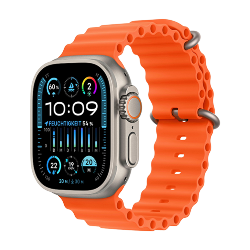 Watch Apple Watch Ultra 2 LTE 49mm Titanium Case with Ocean Band - Orange DE