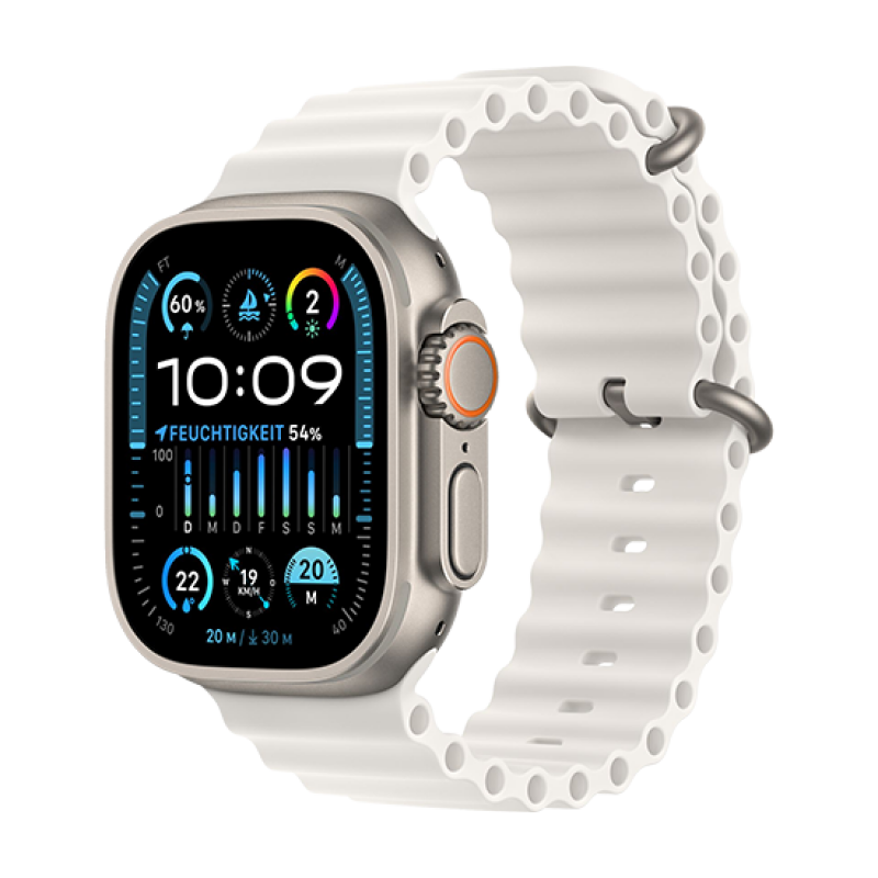 Watch Apple Watch Ultra 2 LTE 49mm Titanium Case with Ocean Band - White