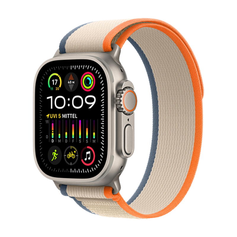 Watch Apple Watch Ultra 2 LTE 49mm Titanium Case with Trail Loop S/M - Orange/Beige