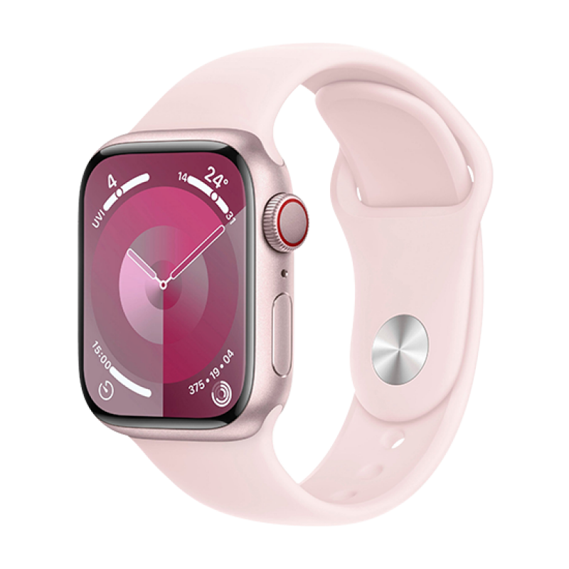 Watch Apple Watch Series 9 LTE 41mm Pink Aluminium Case with Sport Band S/M - Light Pink EU