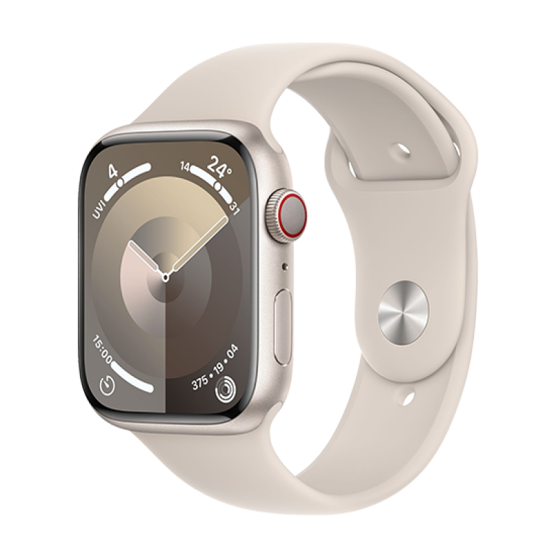 Watch Apple Watch Series 9 LTE 45mm Starlight Aluminium Case with Sport Band S/M - Starlight EU 
