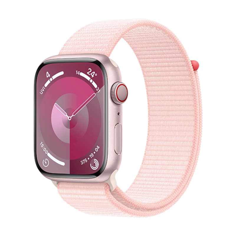 Watch Apple Watch Series 9 LTE 45mm Pink Aluminium Case with Sport Loop - Light Pink EU