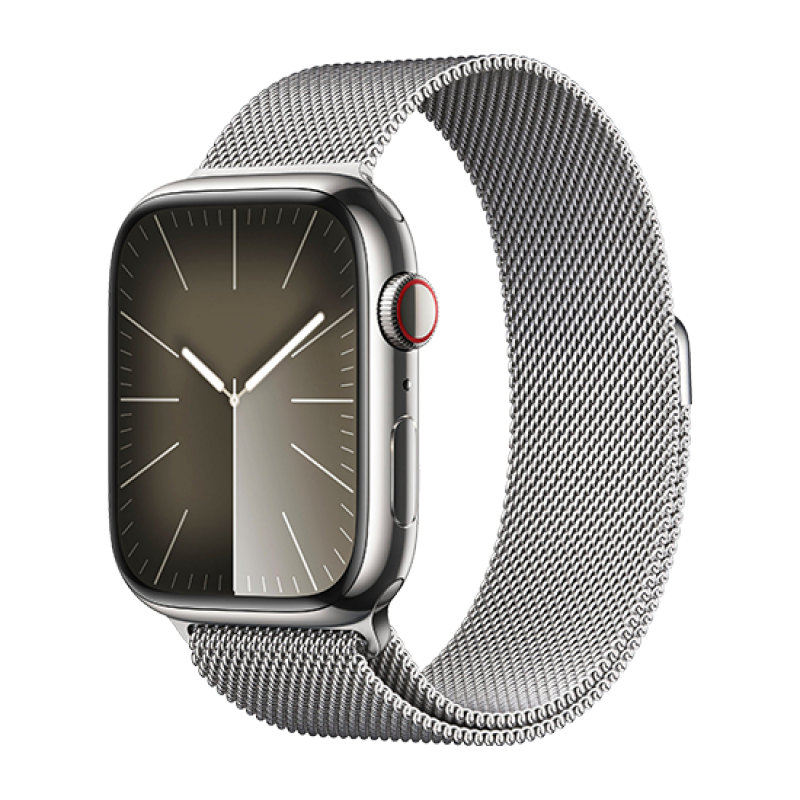 Watch Apple Watch Series 9 LTE 45mm Silver Stainless Steel Case with Milanese Loop - Silver EU