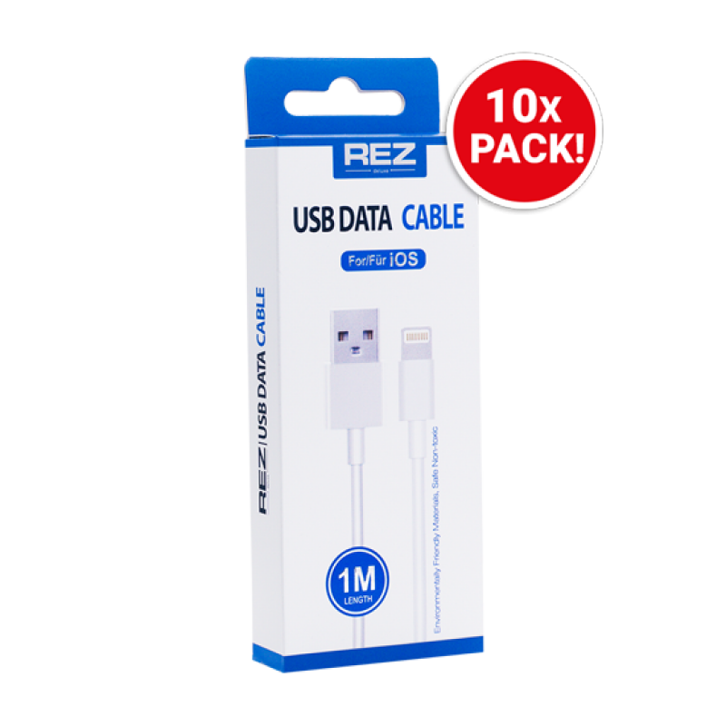 REZ Lightning to USB cable 1M (10 x Pack) - White