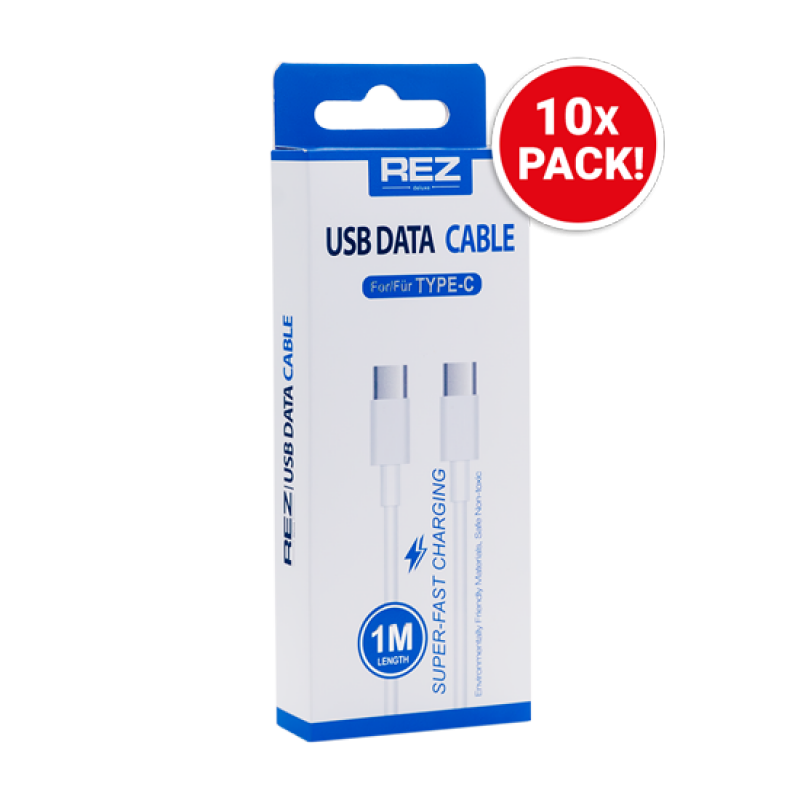 REZ USB-C to USB-C cable 1M (10 x Pack) - White