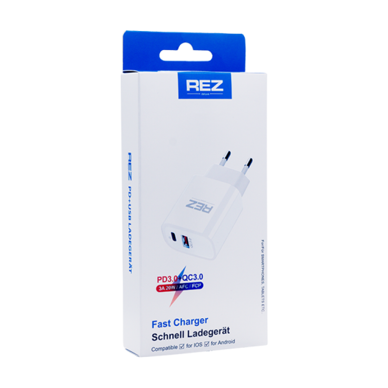 REZ 20W USB and USB-C Adapter - White